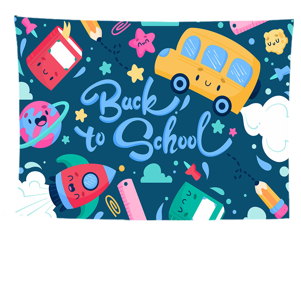 Customizable Back to School Season Welcome Back to School" Photography Background Cloth Perfect for Classroom Decor, First Day of School Parties & Photo Booths